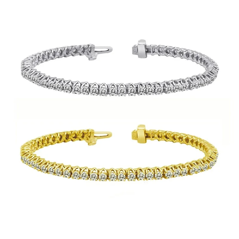 Custom birthstone bracelets for moms-14k Gold 8ct TDW Diamond Tennis Bracelet