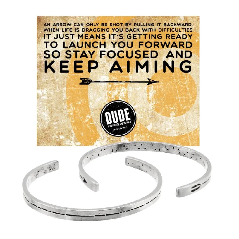 Adjustable silver chain bangles-Arrow DUDE Cuff Bracelet | Dude Collection