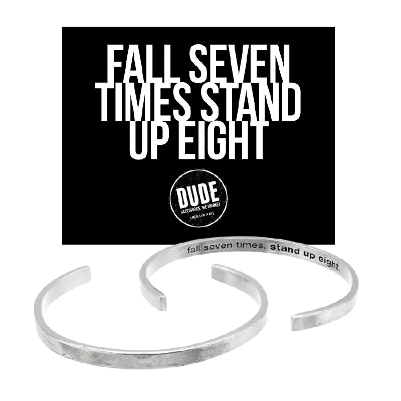 Beaded friendship bracelets for girls-Fall Seven Times, Stand Up Eight DUDE Cuff Bracelet | DUDE Collection