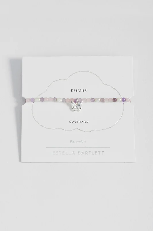 Custom photo charm bracelets for gifts-Gemstone and Pearl Butterfly Sienna Bracelet