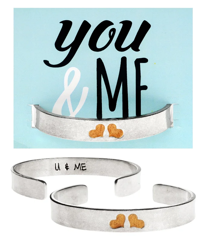 Unique crystal charm bracelets for gifts-U & Me Quotable Cuff Bracelet