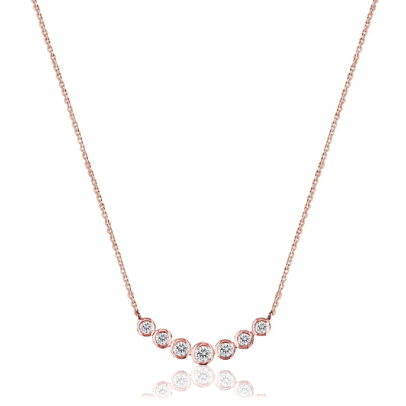 statement crystal necklace for parties-14K Rose gold necklace with diamonds