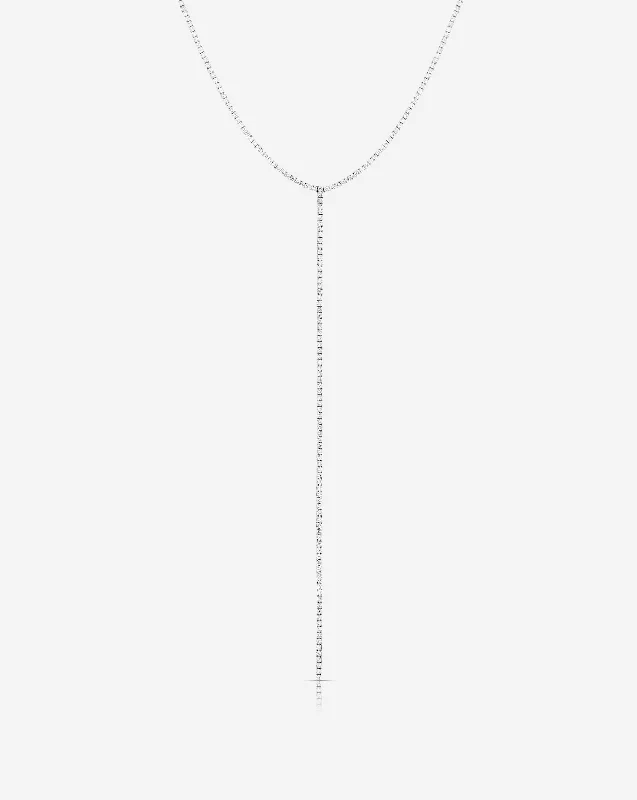 gemstone choker necklace for women-Diamond Lariat Necklace