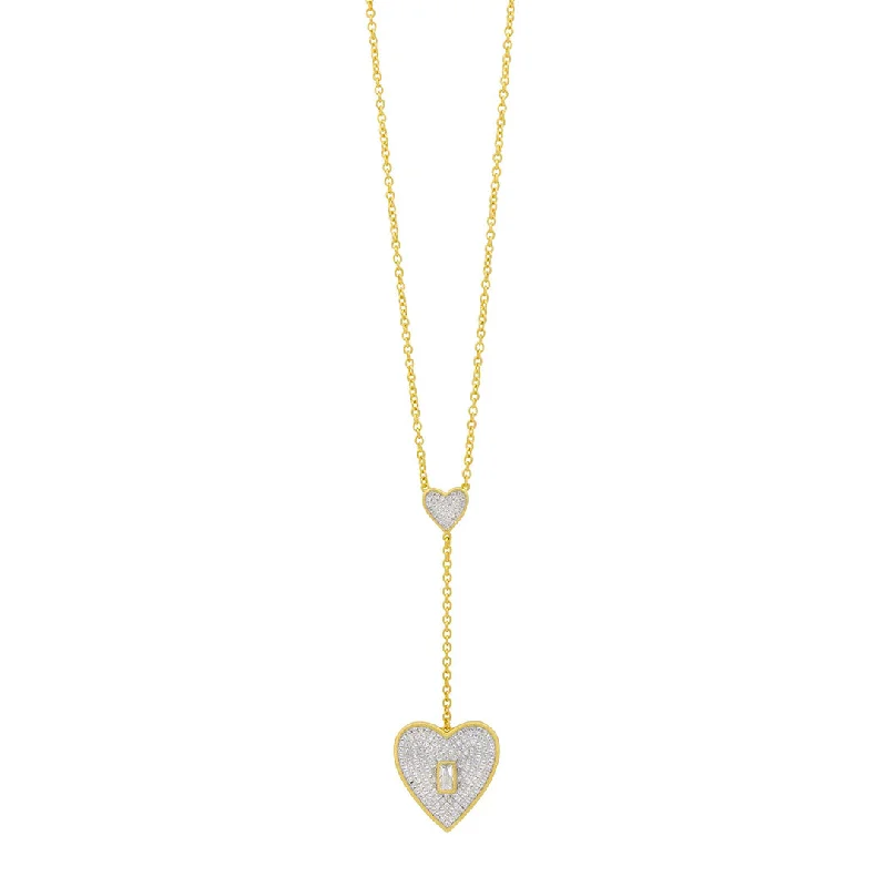 minimalist diamond necklace-Freida Rothman From the Heart Lariat Necklace