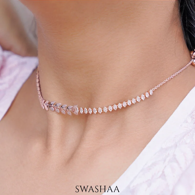 gold pendant necklace for women-Imperia Rosegold Plated Choker