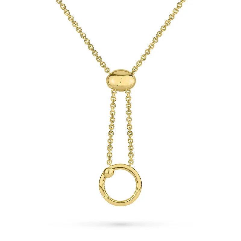 gold chain necklace for women-Paul Morelli Meditation Bell Slider Necklace