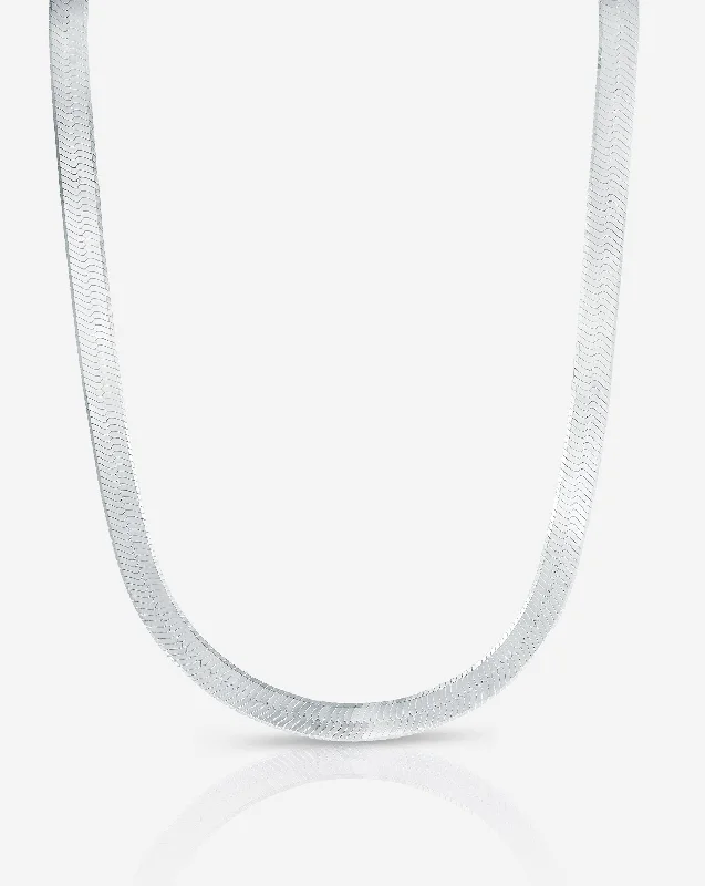 three-layered necklace for women-Sterling Silver - Jumbo Herringbone Necklace