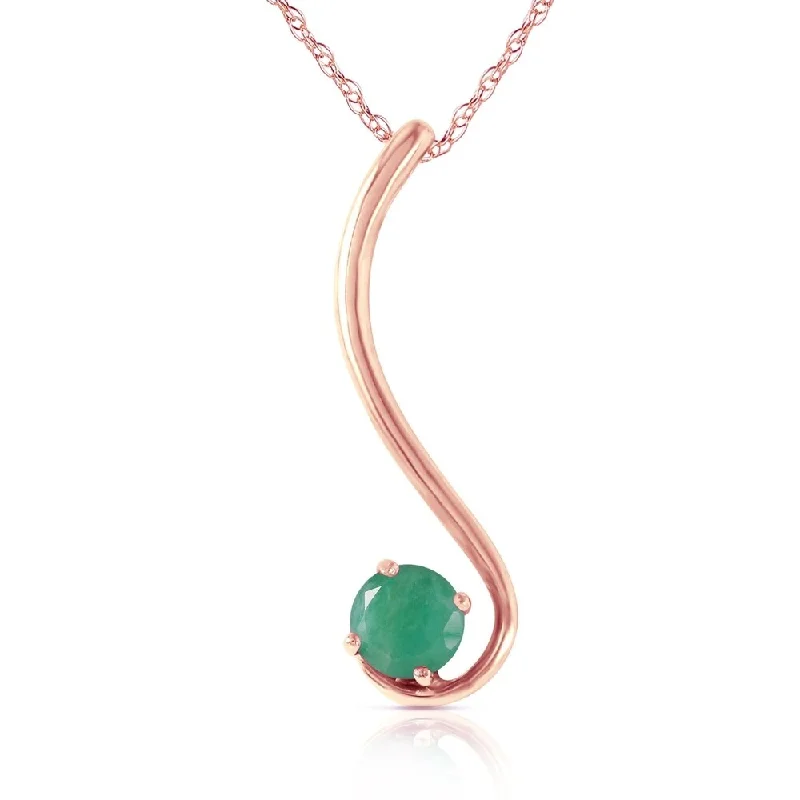 men’s double chain necklace-0.55 Carat 14K Rose Gold Flirt Emerald Necklace