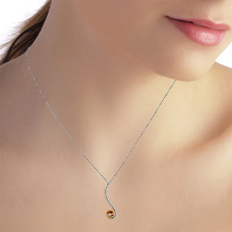 gold chain pendant necklace-0.55 Carat 14K Solid White Gold Into The Light Citrine Necklace