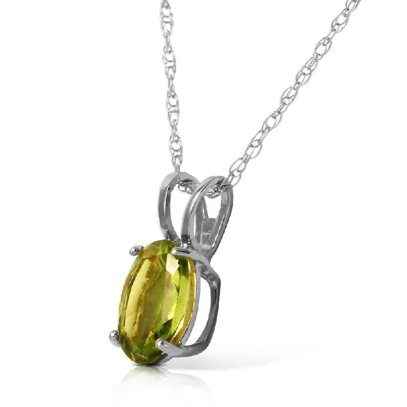 custom-made charm necklace for women-0.85 Carat 14K Solid White Gold Fit For A Queen Peridot Necklace