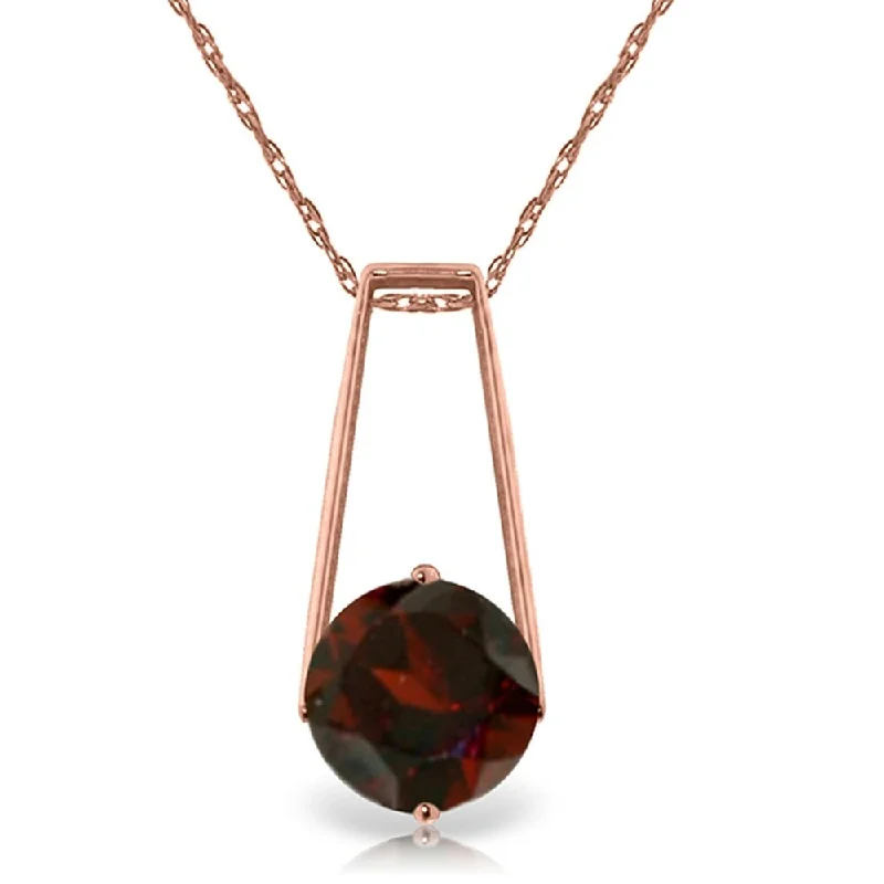 minimalist diamond necklace-1.45 Carat 14K Rose Gold Lullaby Garnet Necklace