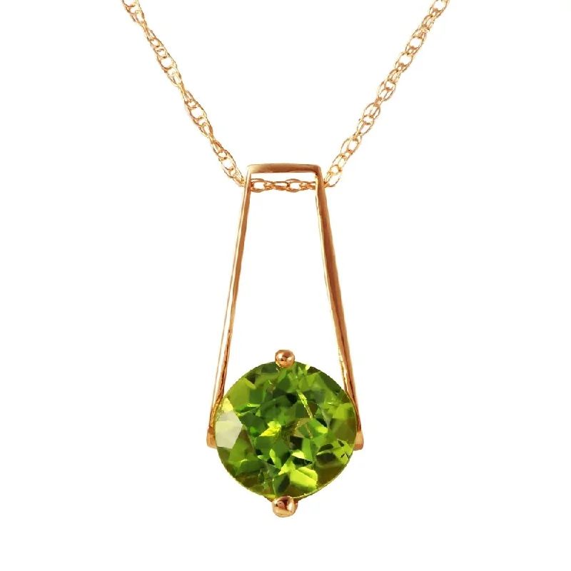 engraved family tree necklace-1.45 Carat 14K Rose Gold Lullaby Peridot Necklace