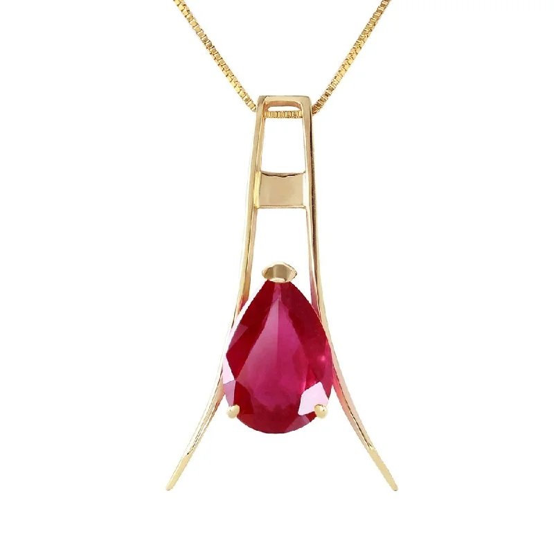 engraved silver necklace for men-1.5 Carat 14K Gold Beyond The Bridge Ruby Necklace