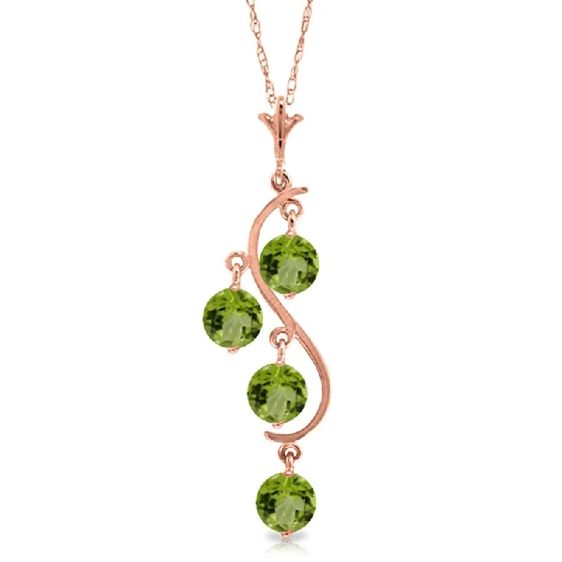 vintage-style pearl necklace-2.25 Carat 14K Solid Rose Gold Grape Peridot Necklace