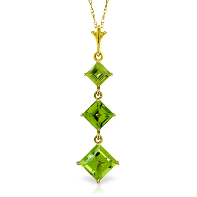 crystal gemstone necklace for healing-2.4 Carat 14K Gold Seal Your Love Peridot Necklace