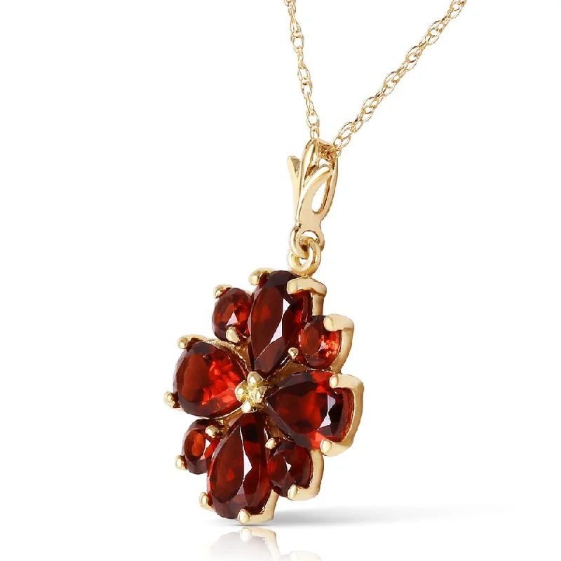 pearl and silver necklace for brides-2.43 Carat 14K Solid Gold Balladeer Garnet Necklace