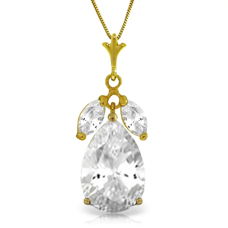 elegant crystal necklace for brides-6.5 Carat 14K Gold Allegra White Topaz Necklace