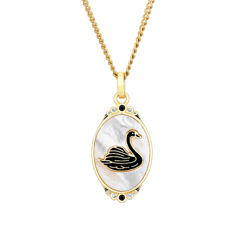 zodiac sign necklace for astrology lovers-Black Swan Necklace