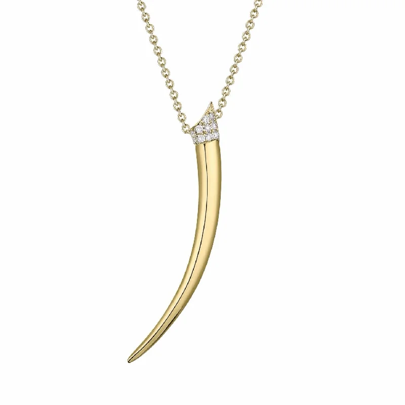 zodiac constellation necklace for women-Sabre Pendant - Yellow Gold Vermeil & Diamond Pavé