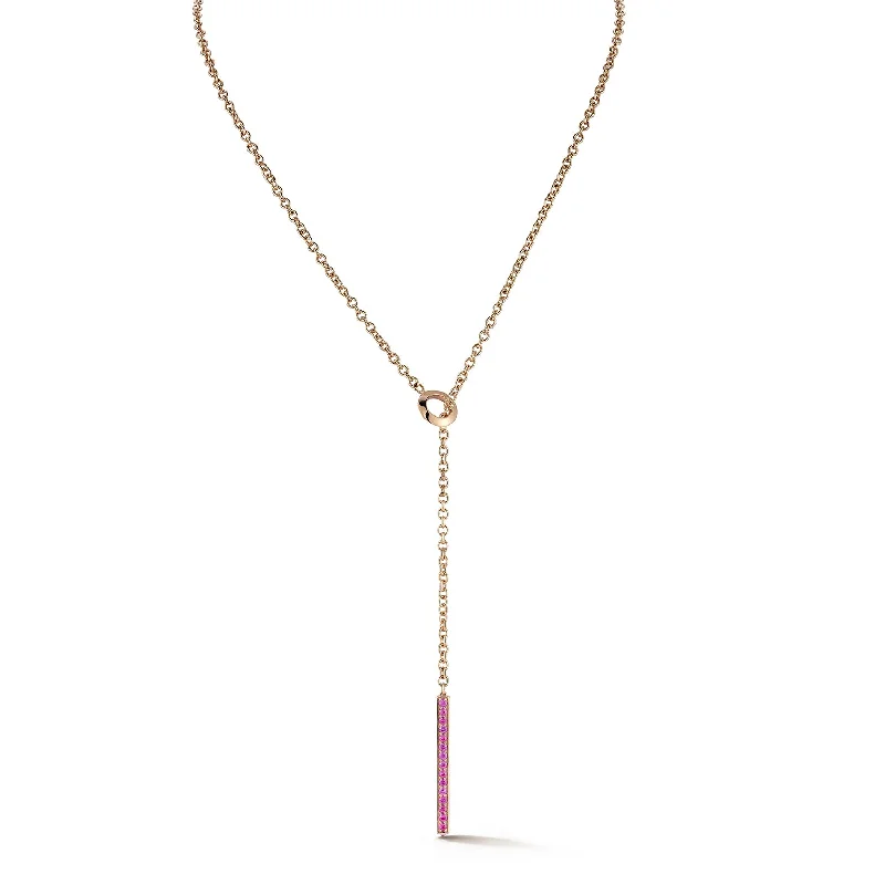 infinity heart necklace for couples-GRANT 18K GOLD AND SAPPHIRE BAR NECKLACE