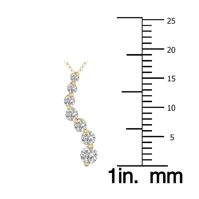 celestial charm necklace for women-Marquee 1/4 CTW Lab Grown Diamond Journey Pendant in 10K Yellow Gold