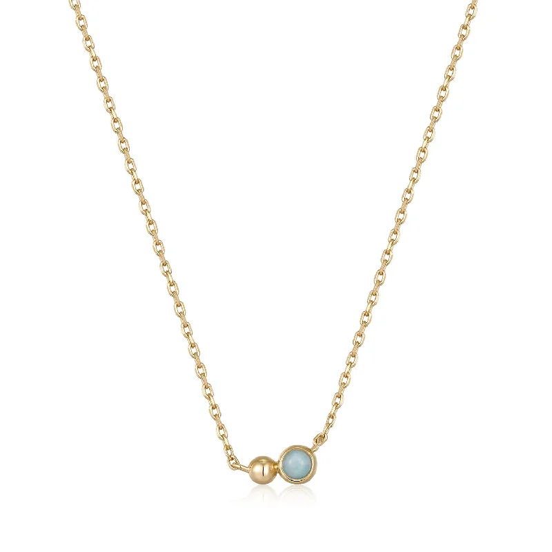 pearl choker necklace for wedding-Gold Orb Amazionite Pendant Necklace