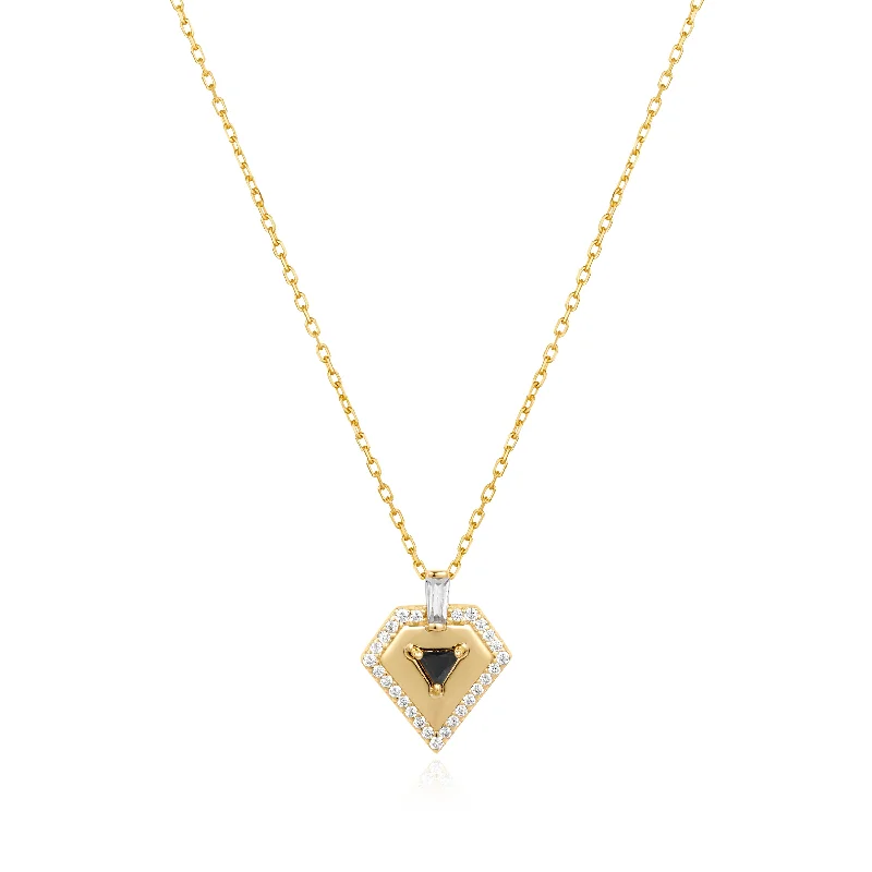 opal pendant necklace for women-Gold Geometric Necklace