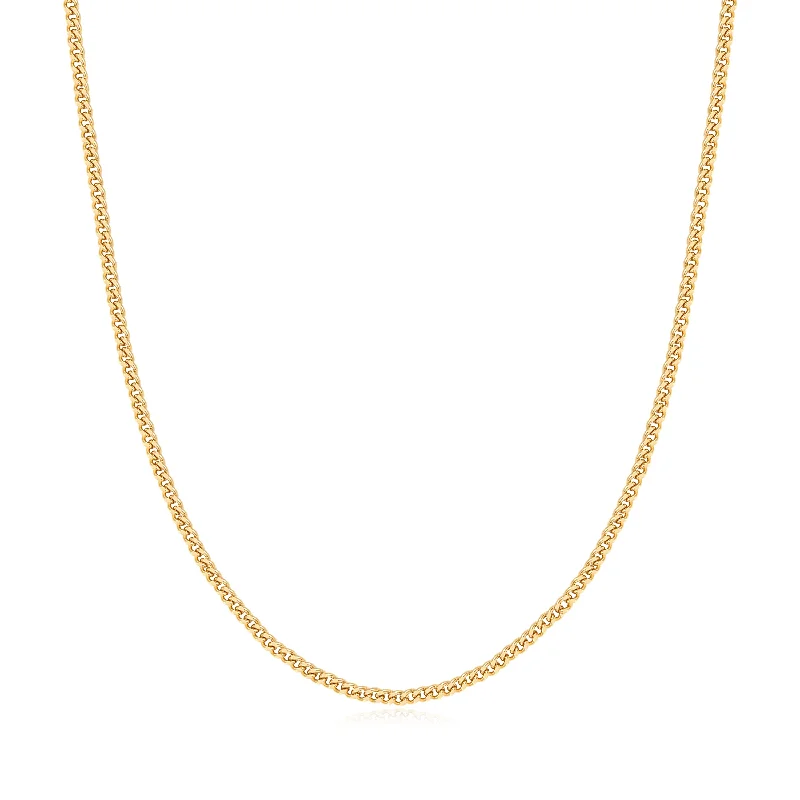 fashion layered necklace for women-Gold Shiny Curb Necklace