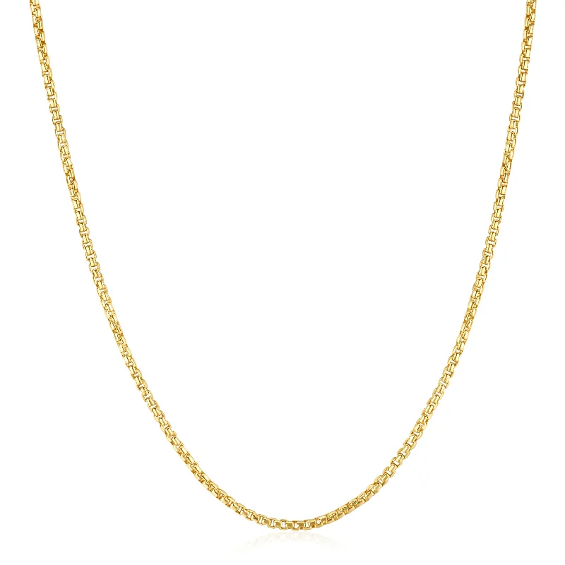 vintage-style pearl necklace-Gold Box Link Chain Necklace