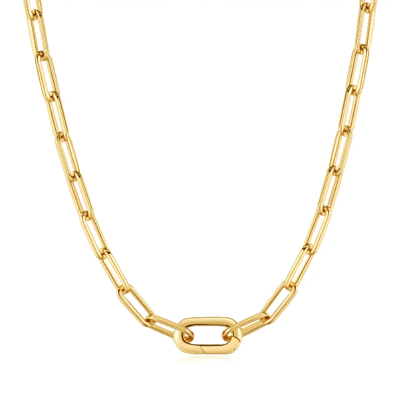 layered gold necklace for women-Gold Linked Chunky Chain Necklace