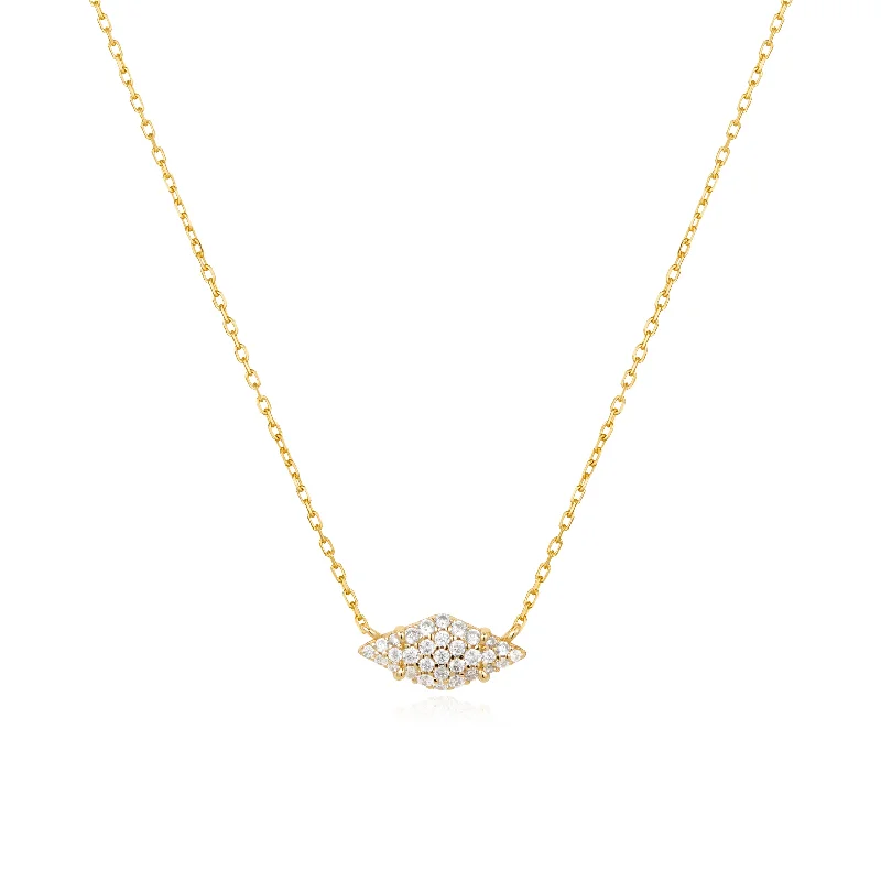 birthstone necklace for wedding gifts-Gold Pavé Sparkle Necklace