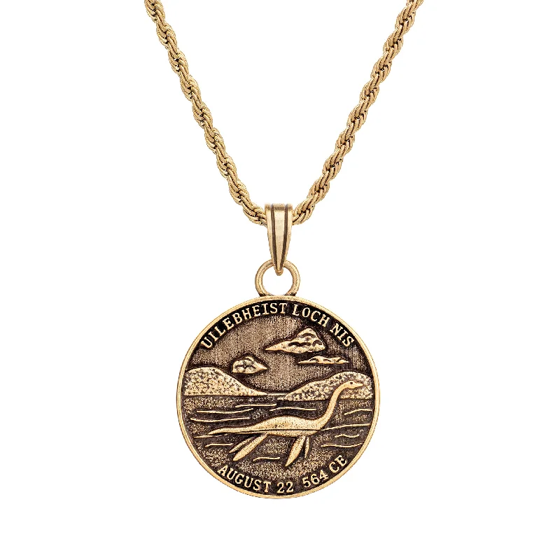 bohemian crystal pendant necklace-Nessie Coin Necklace