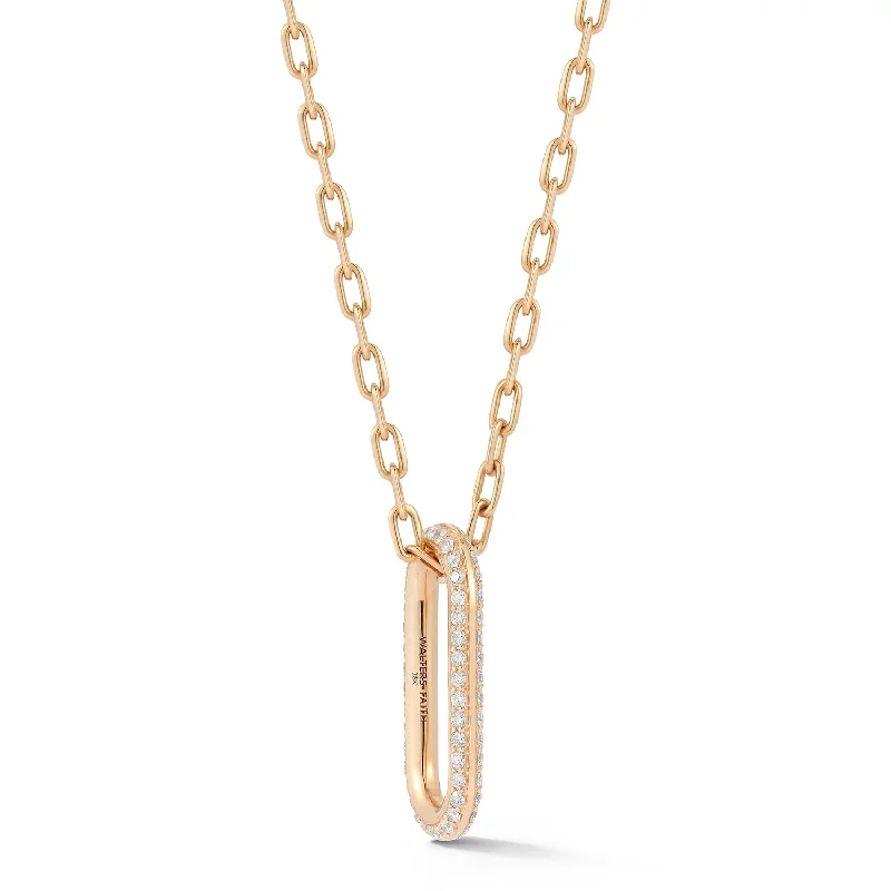 crystal moon necklace for women-SAXON 18K GOLD ALL DIAMOND JUMBO LINK NECKLACE