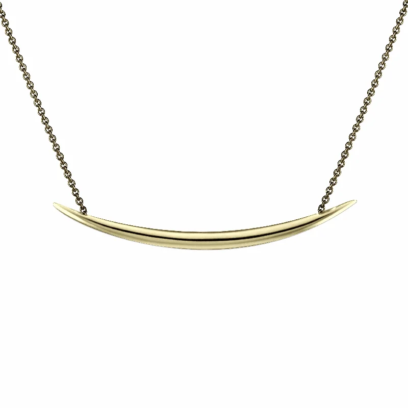 crystal moon necklace for women-Quill Pendant - Yellow Gold Vermeil