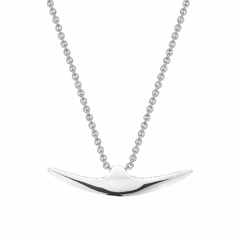 gemstone drop pendant necklace for women-Arc Necklace - Silver