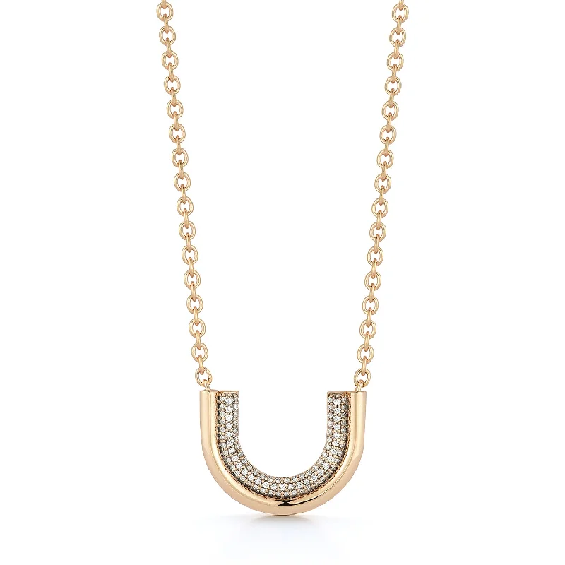 moon phase necklace for women-THOBY 18K GOLD AND DIAMOND LARGE TUBULAR NECKLACE