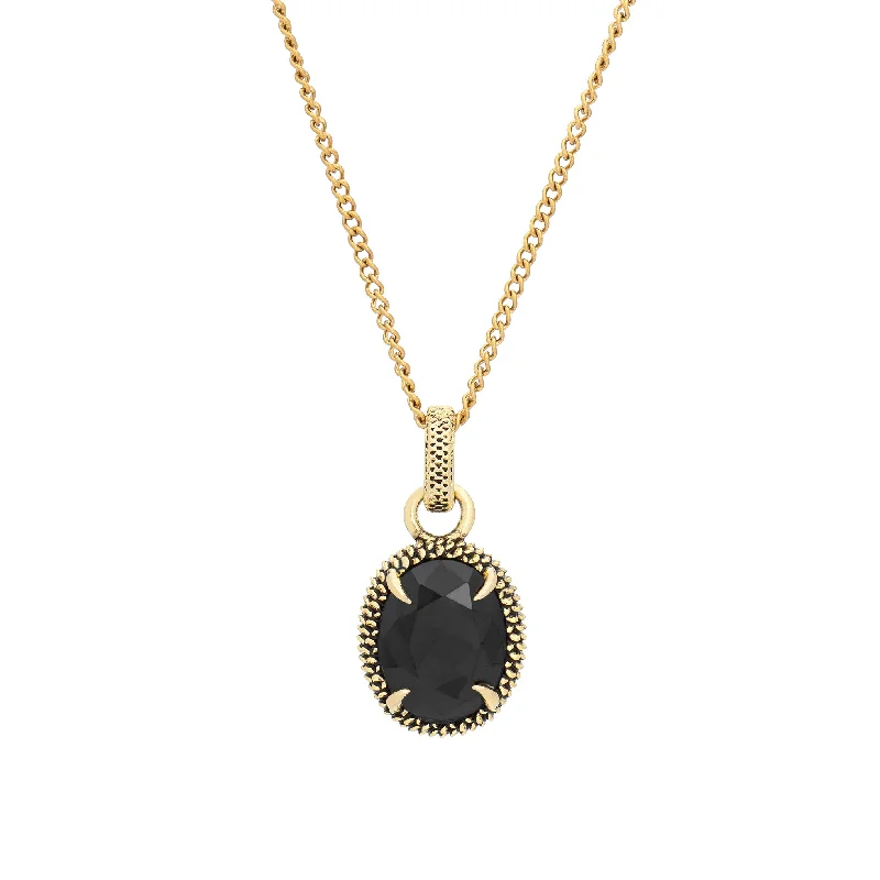 dainty gold necklace for layering-Viper Necklace - Black