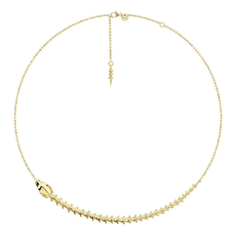 diamond solitaire necklace for gifts-Serpent's Trace Necklace - Yellow Gold Vermeil