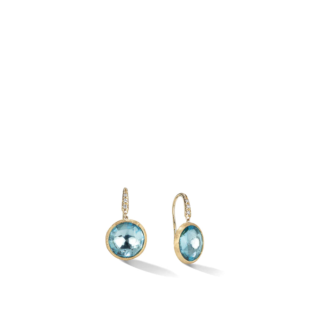 bold metal earrings for statement style -Marco Bicego Jaipur Color Collection Topaz and Yellow Gold Drop Earrings