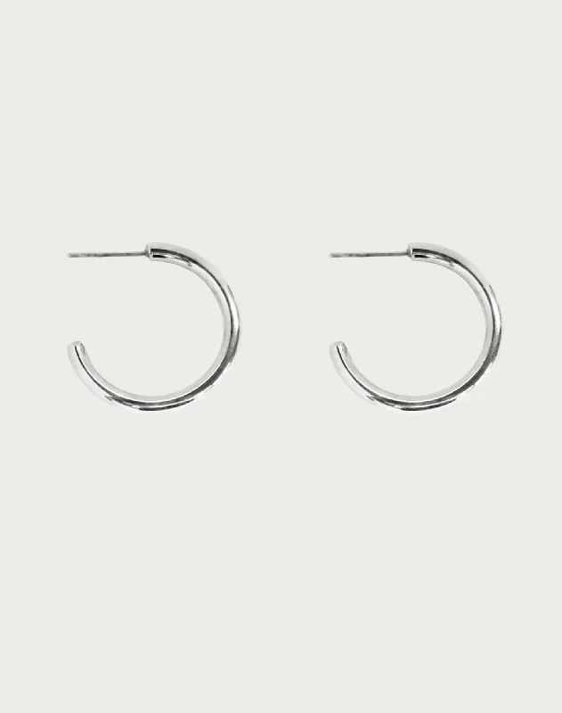 colorful resin earrings for vibrant fashion -Silver 30mm Endless Hoop Earrings