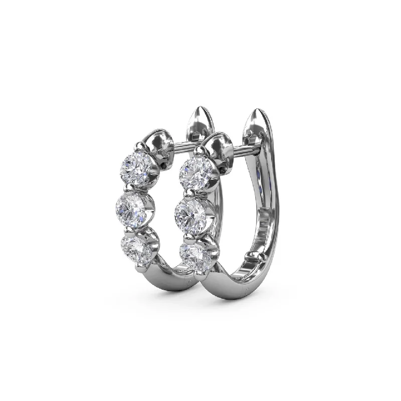 pearl drop earrings for elegant occasions -.48 CT Diamond Hoop Earring