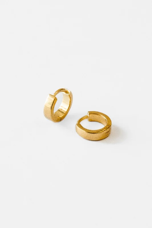 sleek silver hoop earrings for classic simplicity -Audace Huggy | Gold