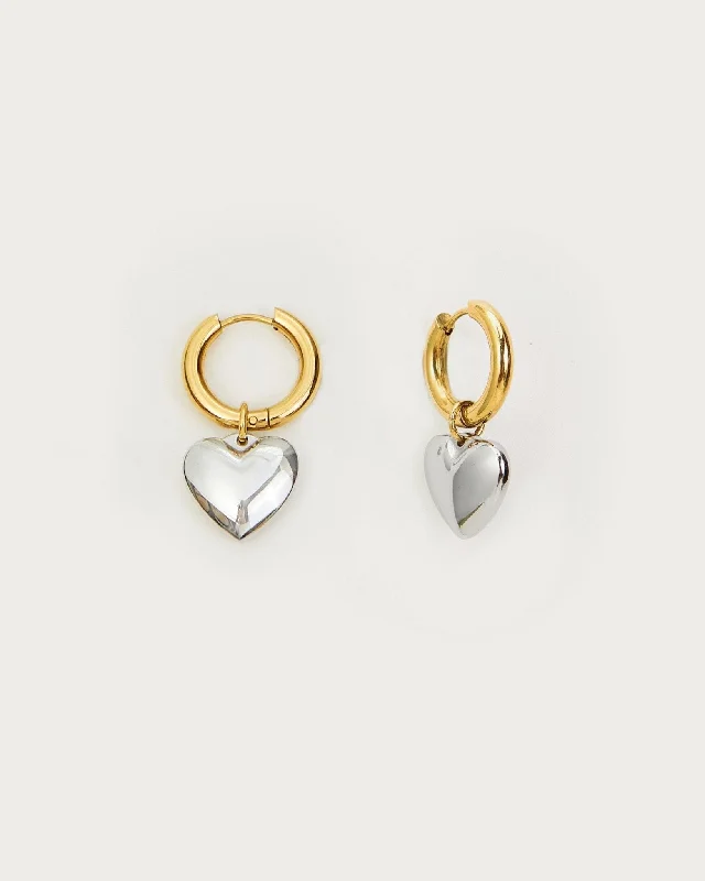 chic studded earrings for edgy fashion -Audrey Heart Earrings