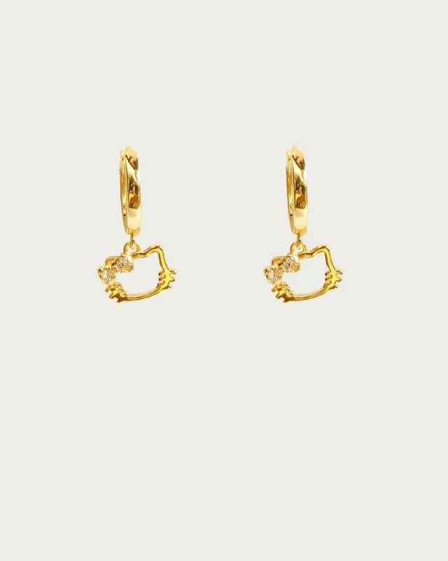 stylish hoop earrings for daily wear -Kitty Hoop Earrings