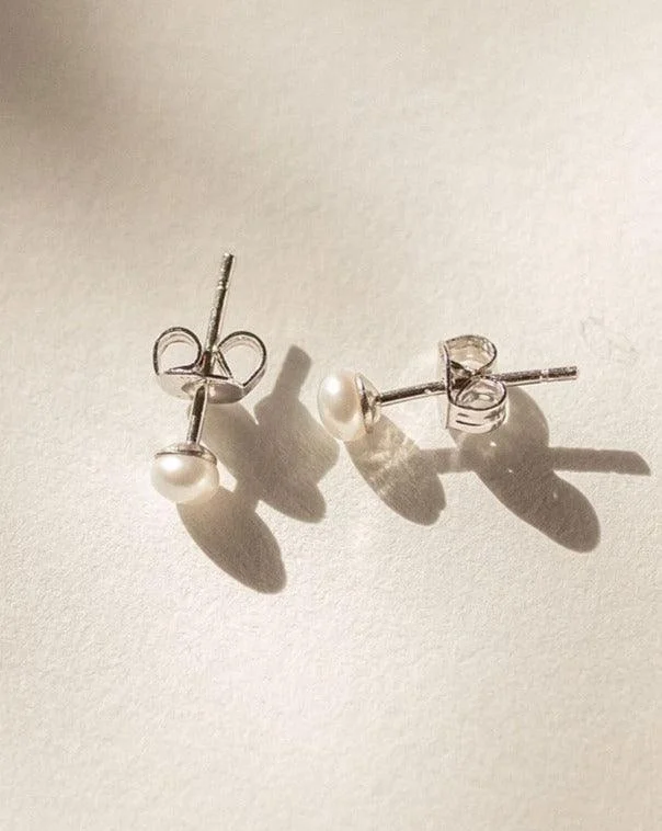 pearl hoop earrings for sophisticated charm -Daily Pearl Stud Earrings