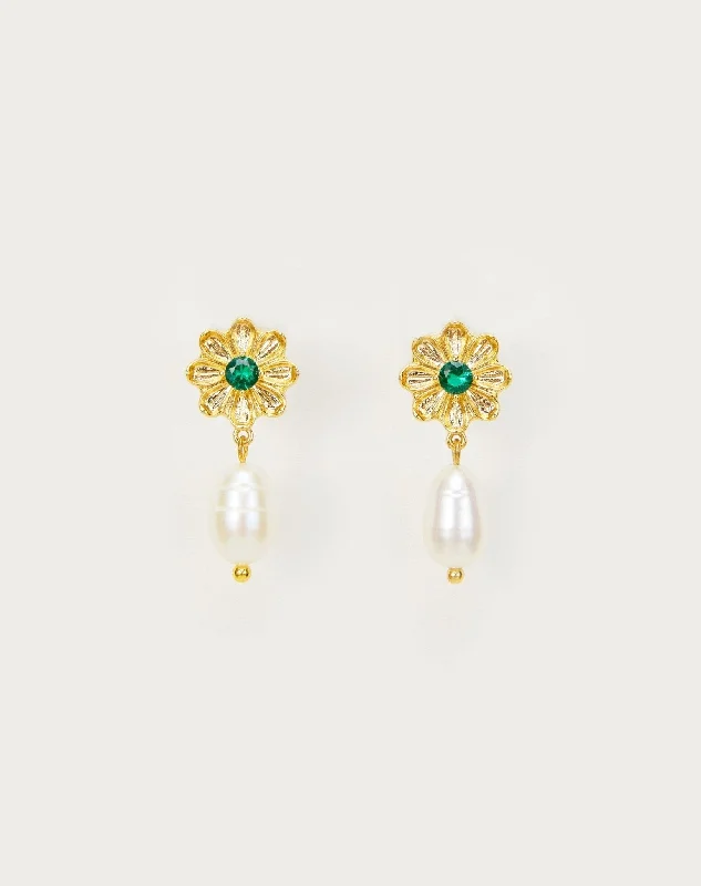 luxurious pearl stud earrings for sophisticated style -Daisy Pearl Earrings