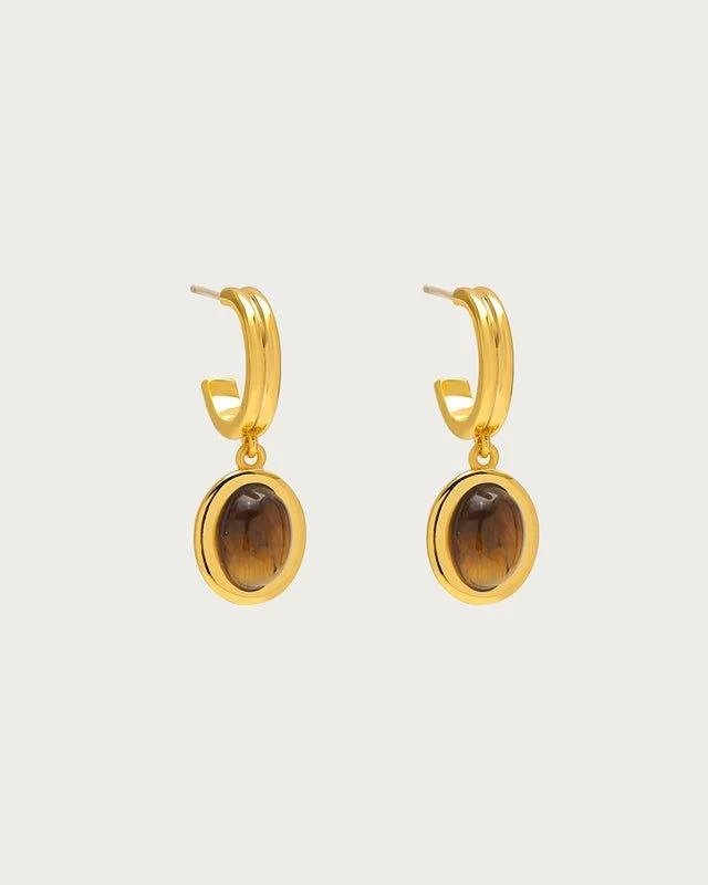 trendy dangle earrings for fashion-forward looks -Devon Earrings in Tiger's Eye