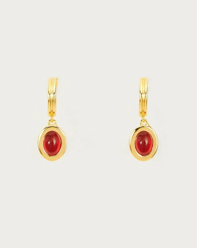 dazzling silver earrings for sparkling elegance -Devon Earrings in Carnelian