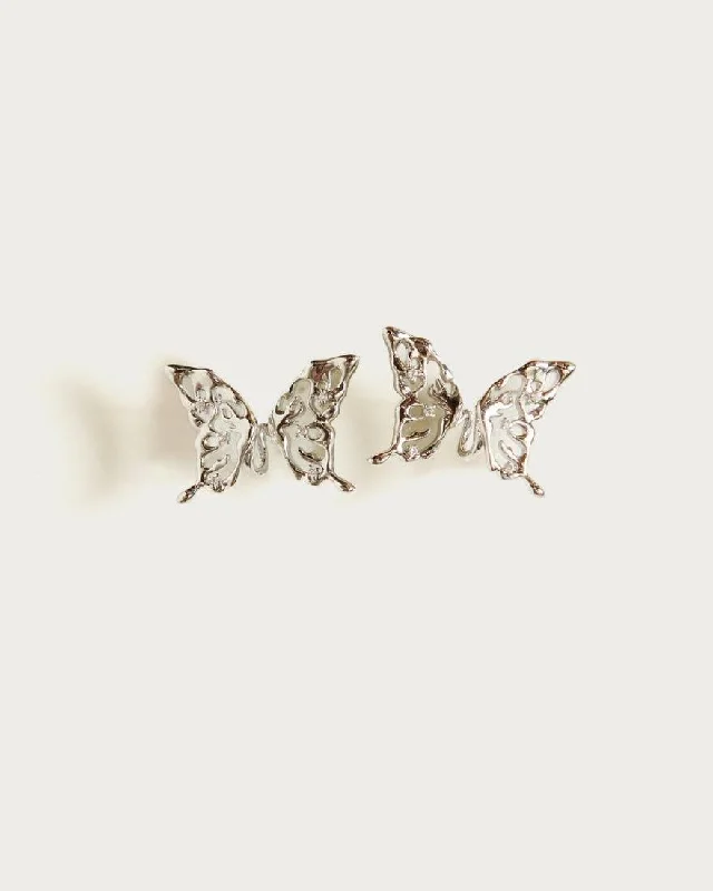 sophisticated drop earrings for weddings -Anima’s Wing Earrings in Silver