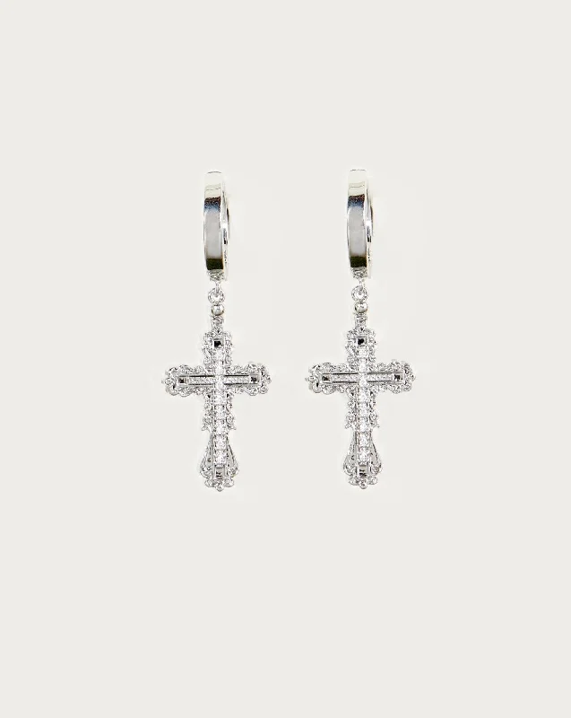 chic huggie earrings for everyday wear -Everette Cross Earrings